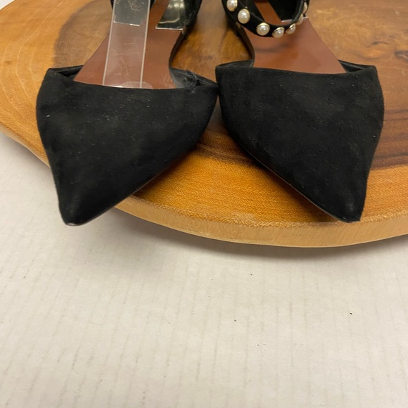 ZARA Pearl Ankle Strap Pointed Toe Flats - Picture 4 of 10
